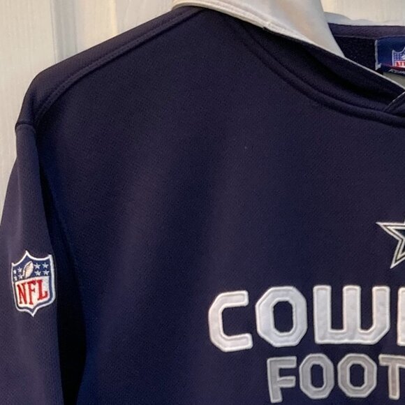 Dallas Cowboys NFL Authentic RBK Pullover Hoodie Sweatshirt Size L/XL - Picture 3 of 8